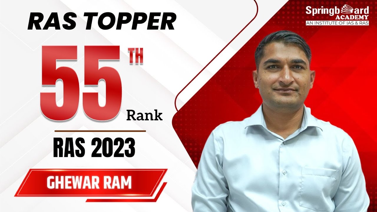 Mr. Ghewar Ram  | RAS-2023 | Rank-55 | Mock Interview | SpringBoard Academy