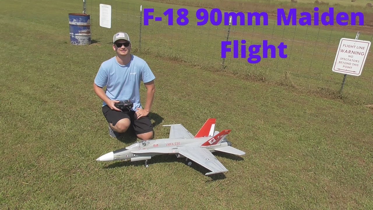 Freewing F-18 90mm High Performance: Maiden Flight! *Grass Ops* with Adam R