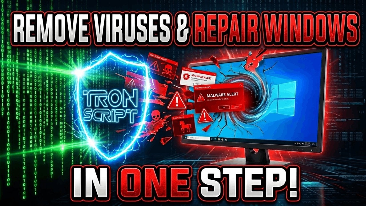 Remove Viruses & Repair Windows in ONE STEP | Tron Script