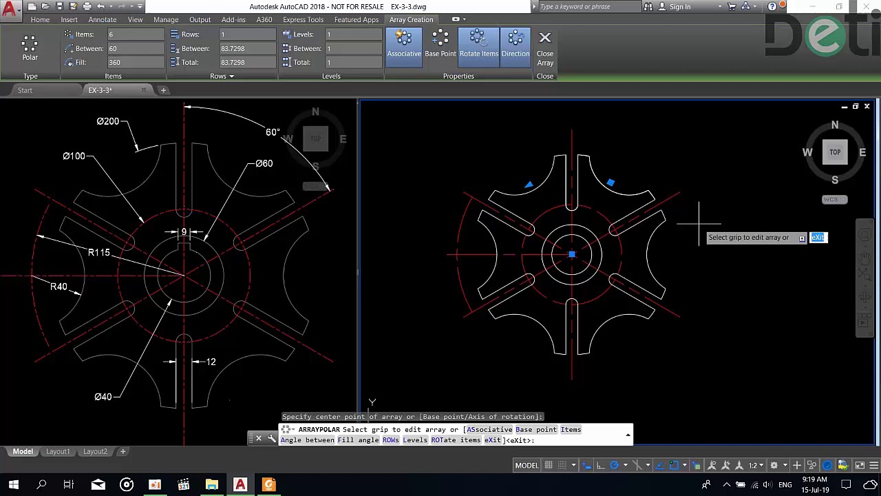 ทบทวนแบบฝึกหัด AutoCAD Ep.2