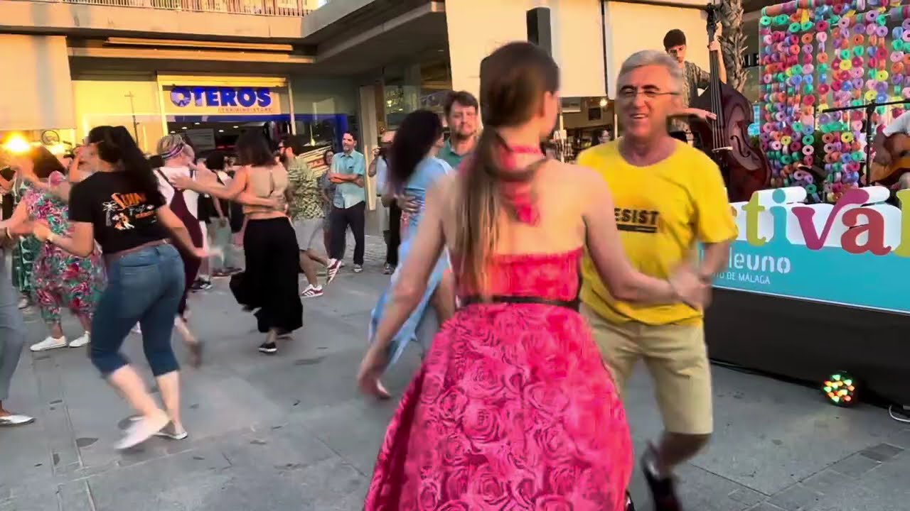Malaga Dance Festival Near La Malagueta Beach Andalusia Spain