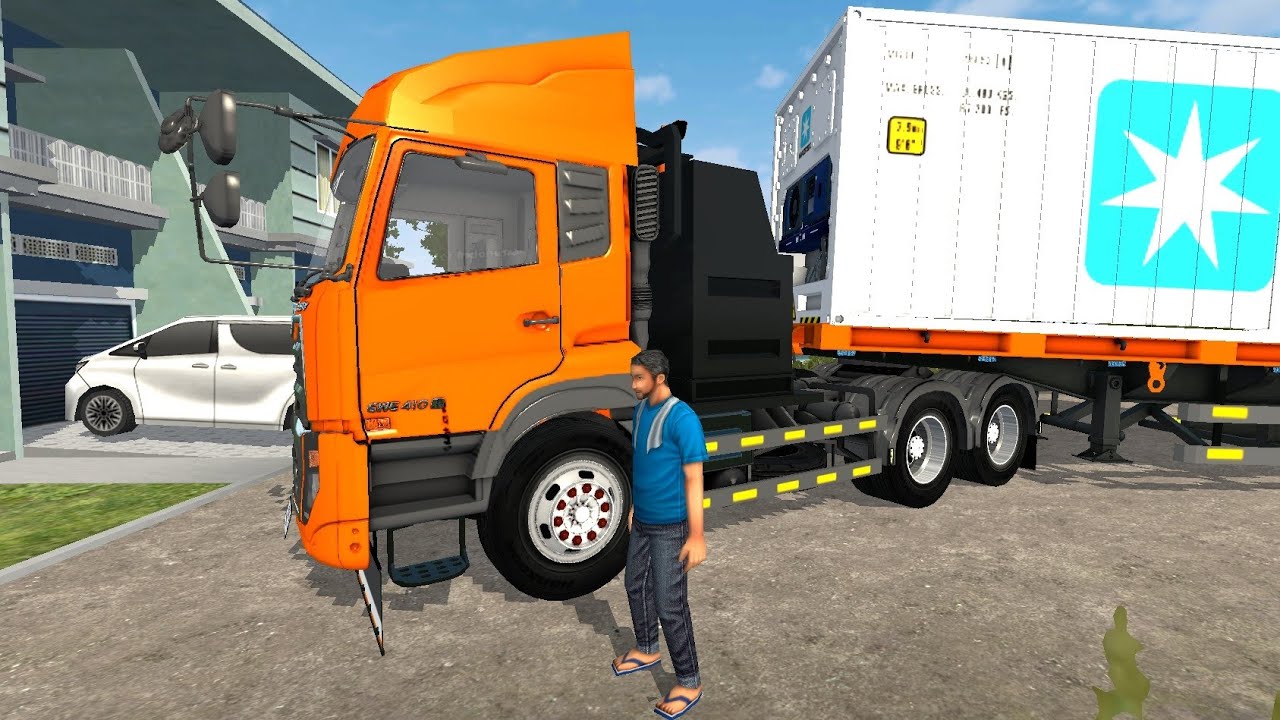 ud quester maersk container truck mod for bussid | bus simulator indonesia |