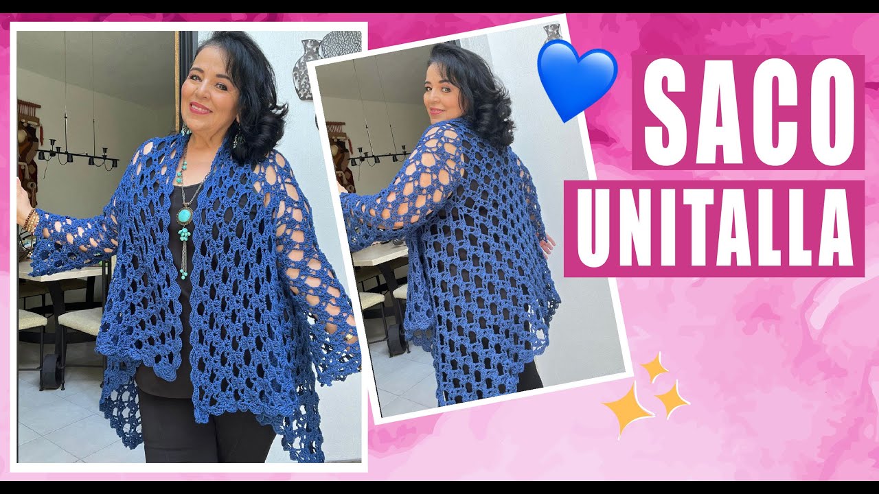 💙 UNITALLA! Saco tejido / Cómo tejer 🫶 Yo Tejo con LAURA CEPEDA