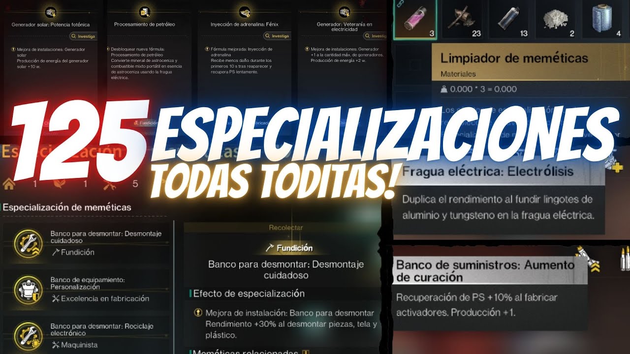 OJITO! LAS 125 ESPECIALIZACIONES MEMETICAS de ONCE HUMAN en Español | RidoMeyer