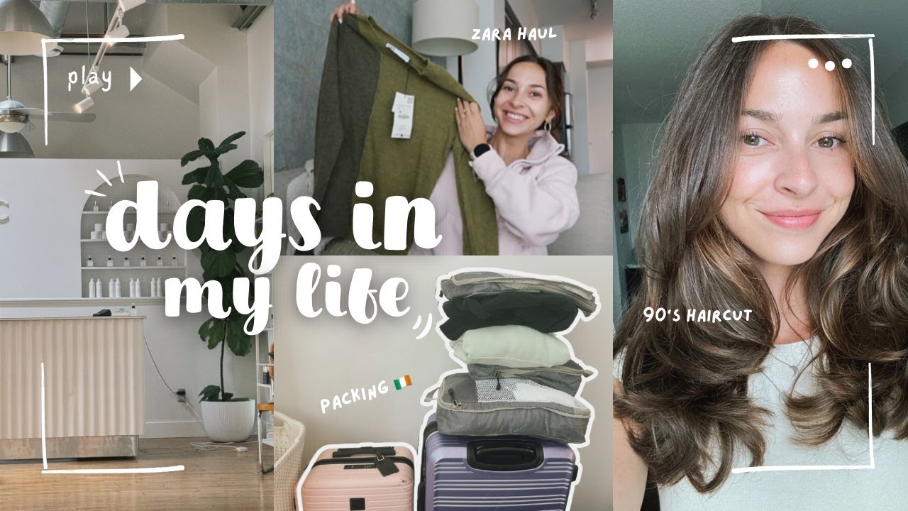 VLOG: 90s layered haircut, packing for Ireland, Zara sale haul!
