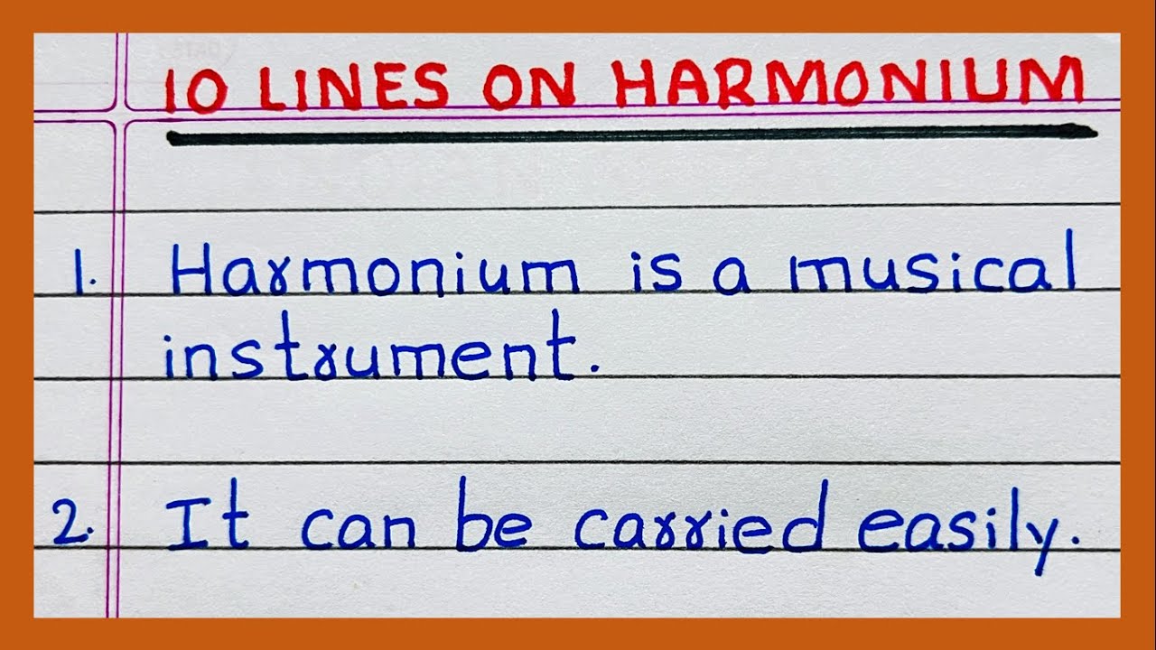 10 Lines on Harmonium | Few Lines on Harmonium | in English