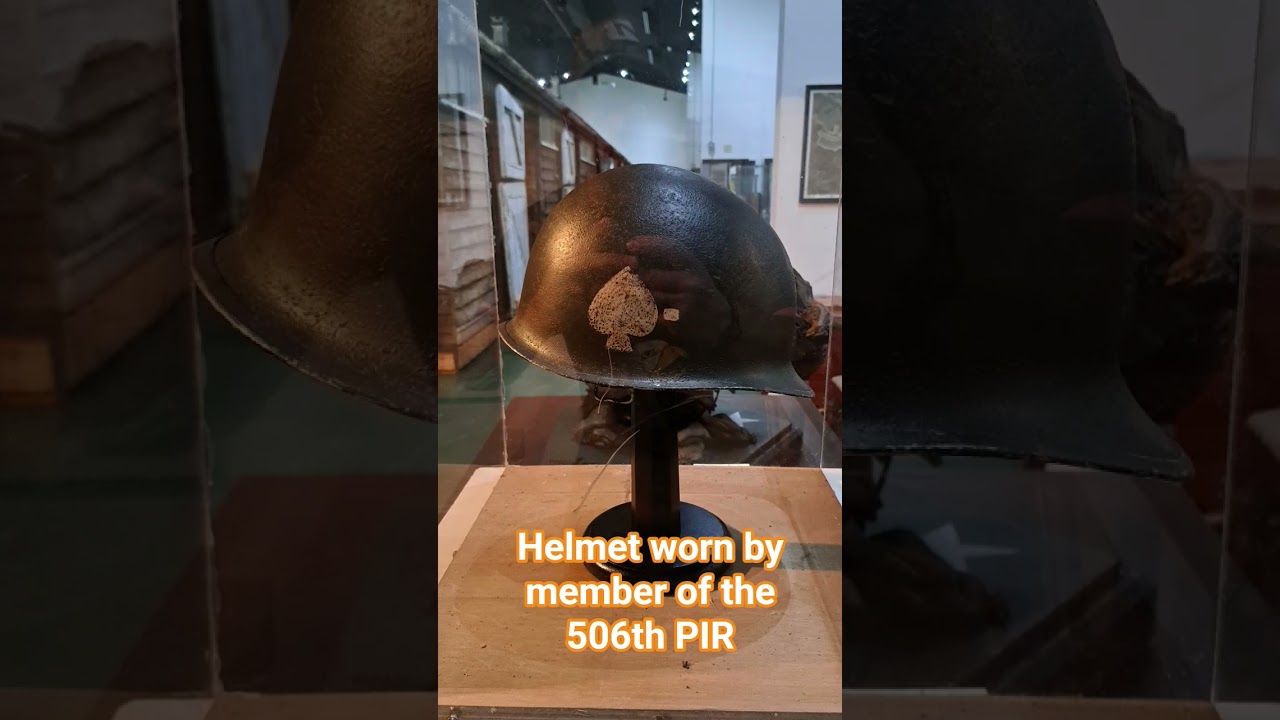 Helmet worn by a paratrooper from the 506th PIR.     #101stairborne #militaryhistory #currahee #ww2