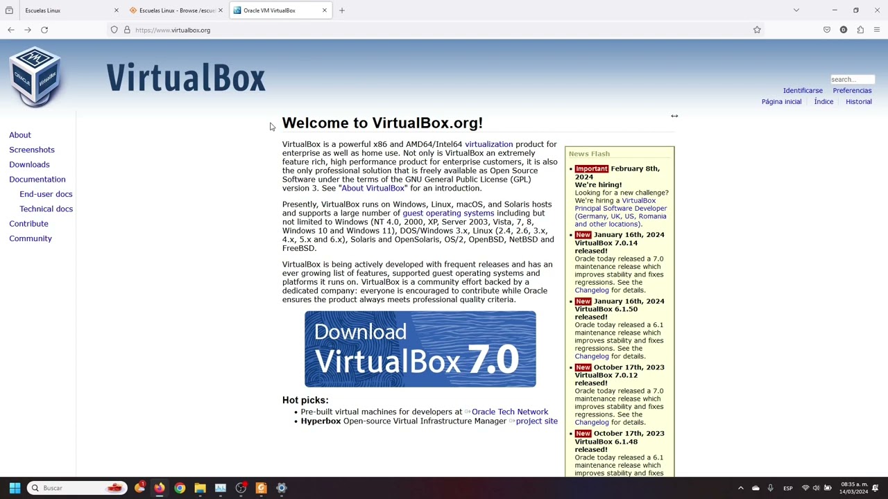 Instalaci&oacute;n de Escuelas Linux en VirtualBox.