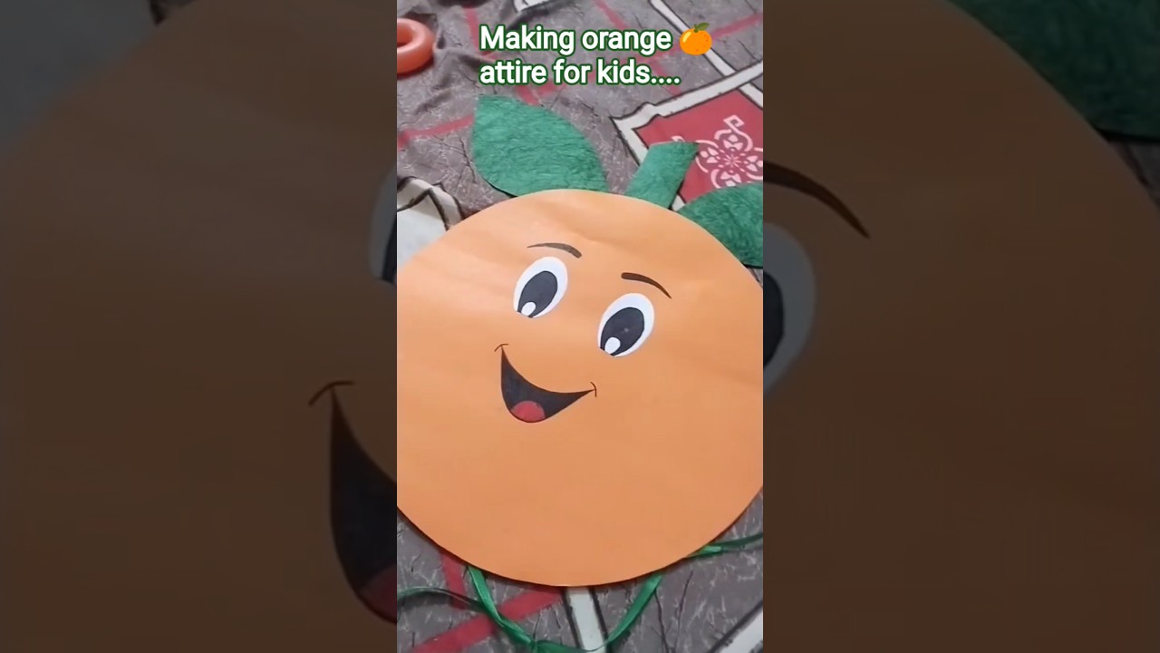 Making orange 🍊 fruit attire for kids/Orange colour day /Coloursday celebration #orangefancydress#yt