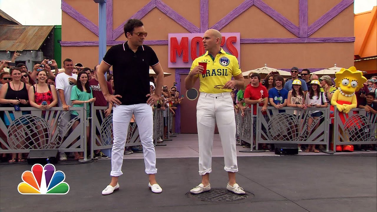 Giant Duff Beer Pong with Pitbull