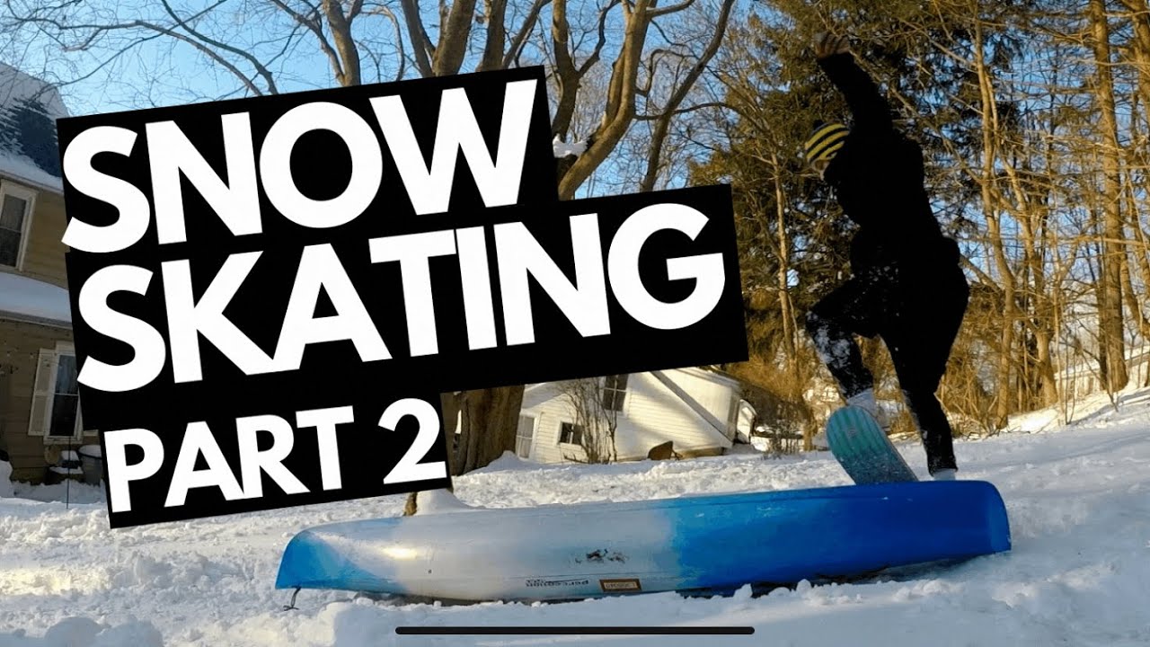 Snowskating on my Kayak with my Ambition Snowskate | Street Snowskating at the Baseball Field