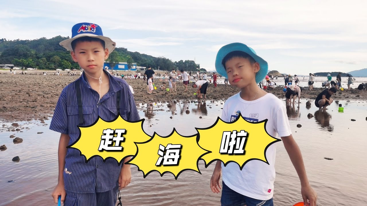 带兄弟俩周末去赶海，买工具就花了200元，信心满满收获多多【希樂同学】