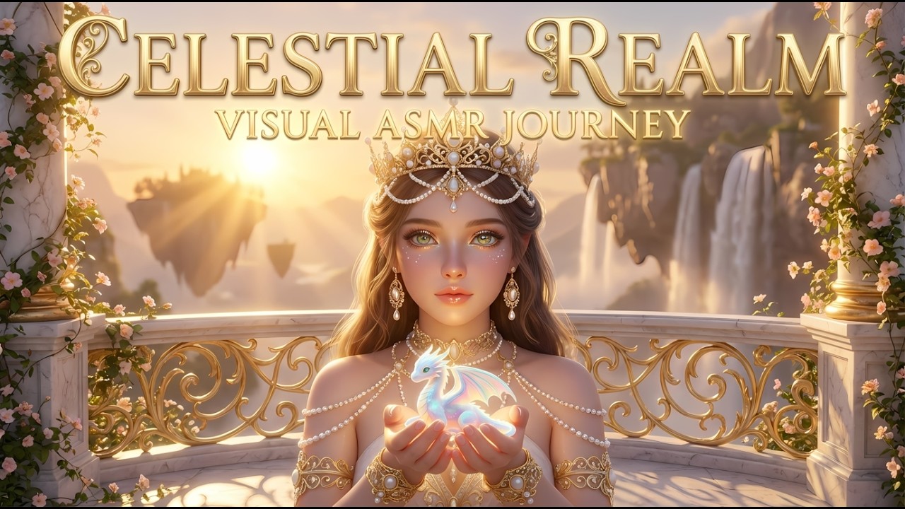 High Fantasy Visual ASMR 4K | Celestial Air Kingdom  | Deep Relaxation