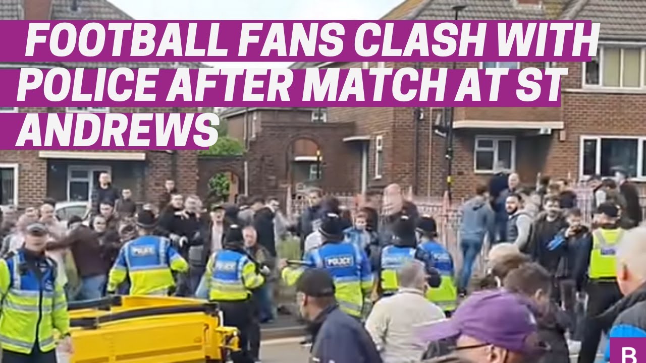 Fans clash with police after Birmingham City played Millwall at St Andrews