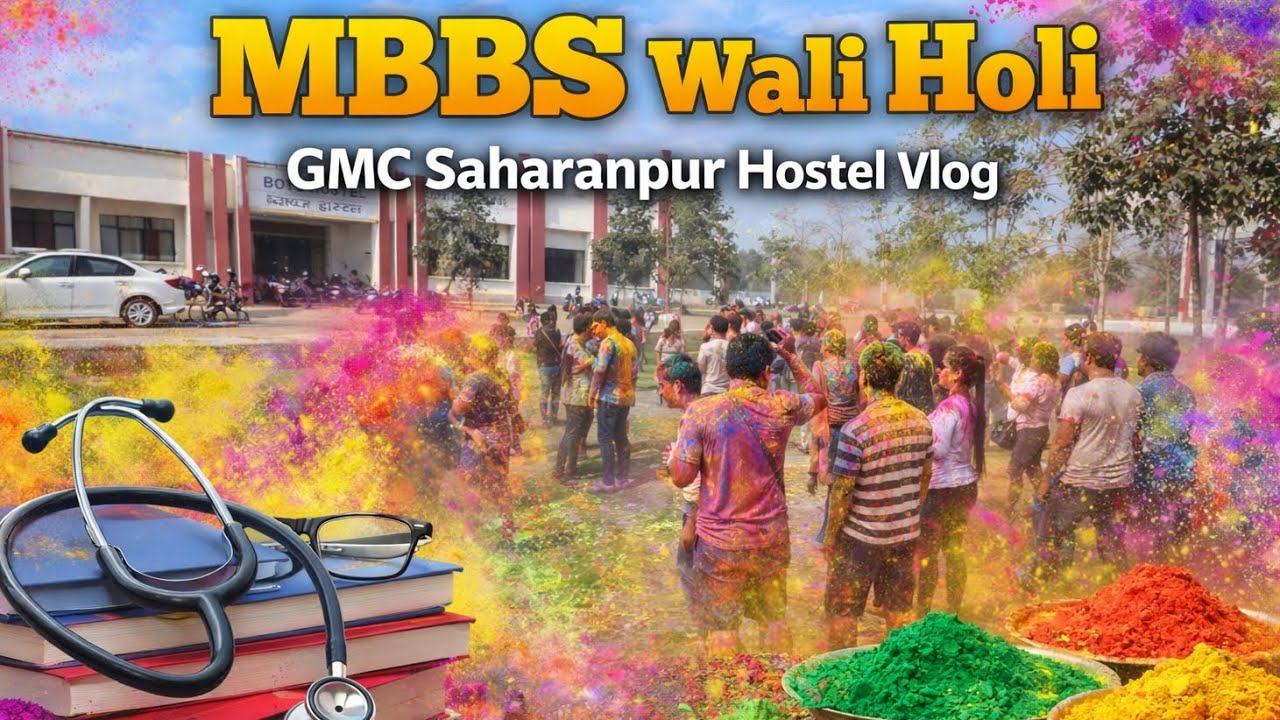MBBS Wali Holi 🩺🎨 | GMC Saharanpur Hostel Celebration