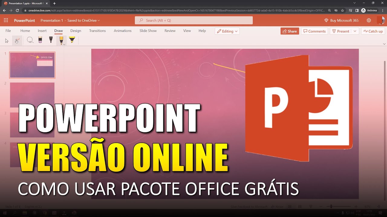Como usar Powerpoint Online Grátis - Pacote Office sem precisar baixar