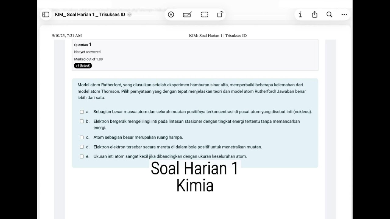 BEDAH SOAL HARIAN TKA KIMIA | Eps. 8