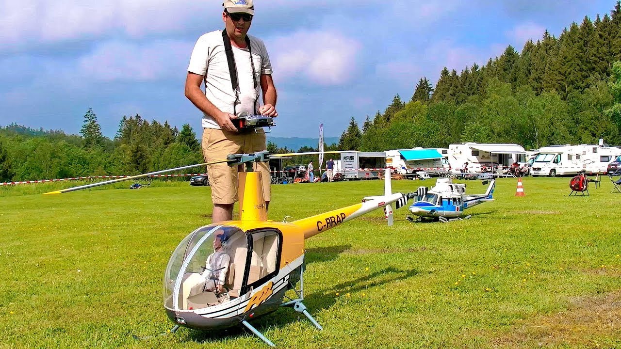 STUNNING AMAZING R-22 ROBINSON BIG SCALE VARIO RC ELECTRIC MODEL HELICOPTER FLIGHT DEMONSTRATION