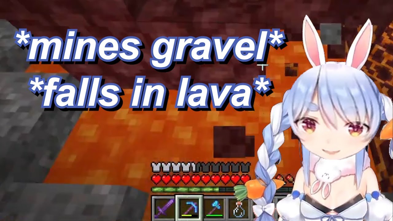 Pekora has a close encounter with lava