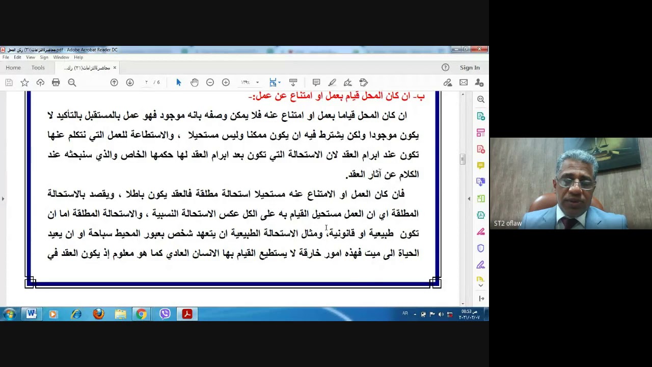 محاضرةالتزامات21 ركن المحل أ د  عقيل الدهان