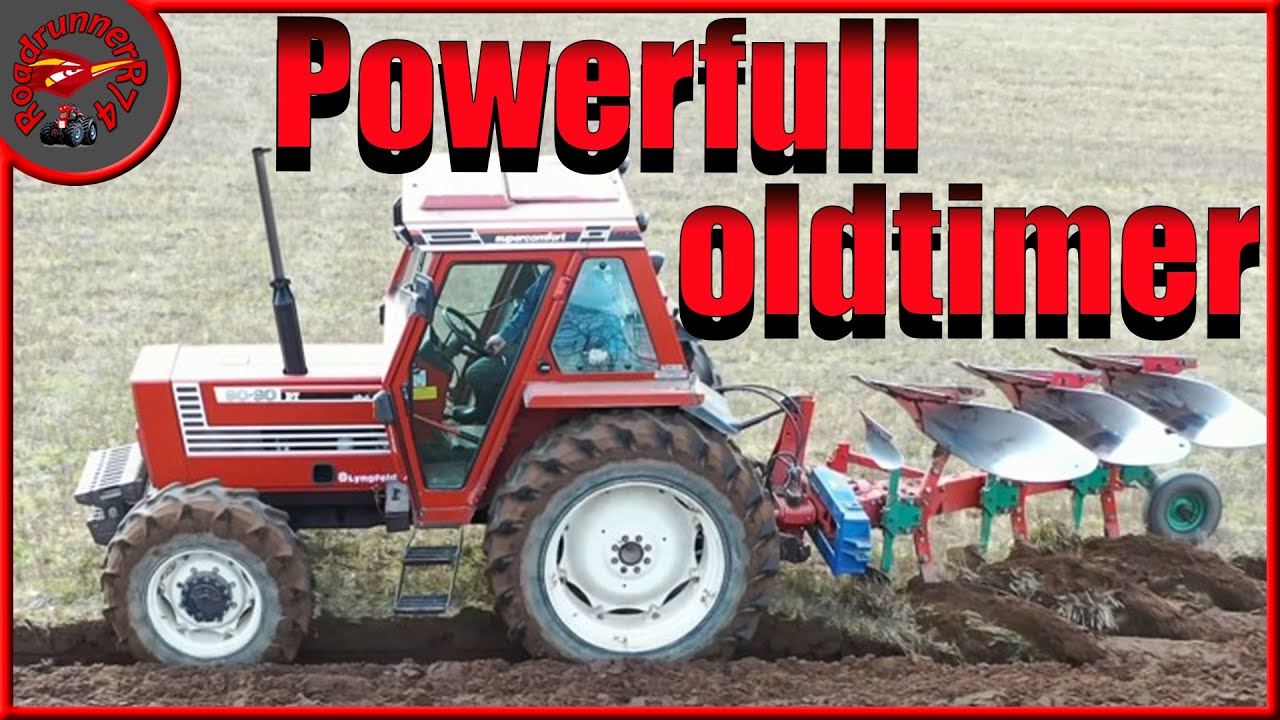 Fiat dt 90 90 with 3 furrow 30 year old kvernland plough still going strong spring 2021 DK