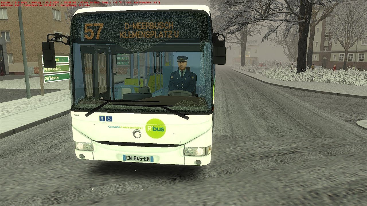 Le´s Play Omsi 2 Krefrath buslinie57 Fischelmarkt Klemensplatz Irisbus  im Winter 