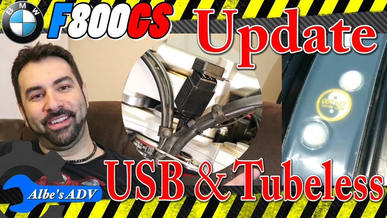 BMW F800GS USB port and OutEx Tubeless kit Update