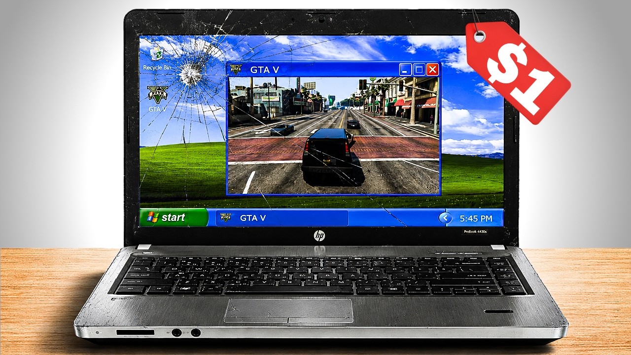 Потянет ли ноутбук за 1$ GTA 5?!