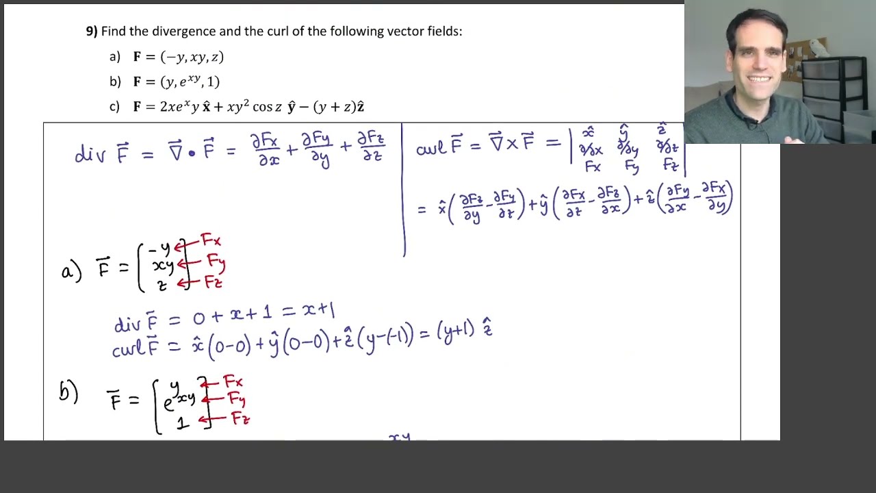 5.1 Vector Calculus - #12 Example: Calculation of Divergence and Curl