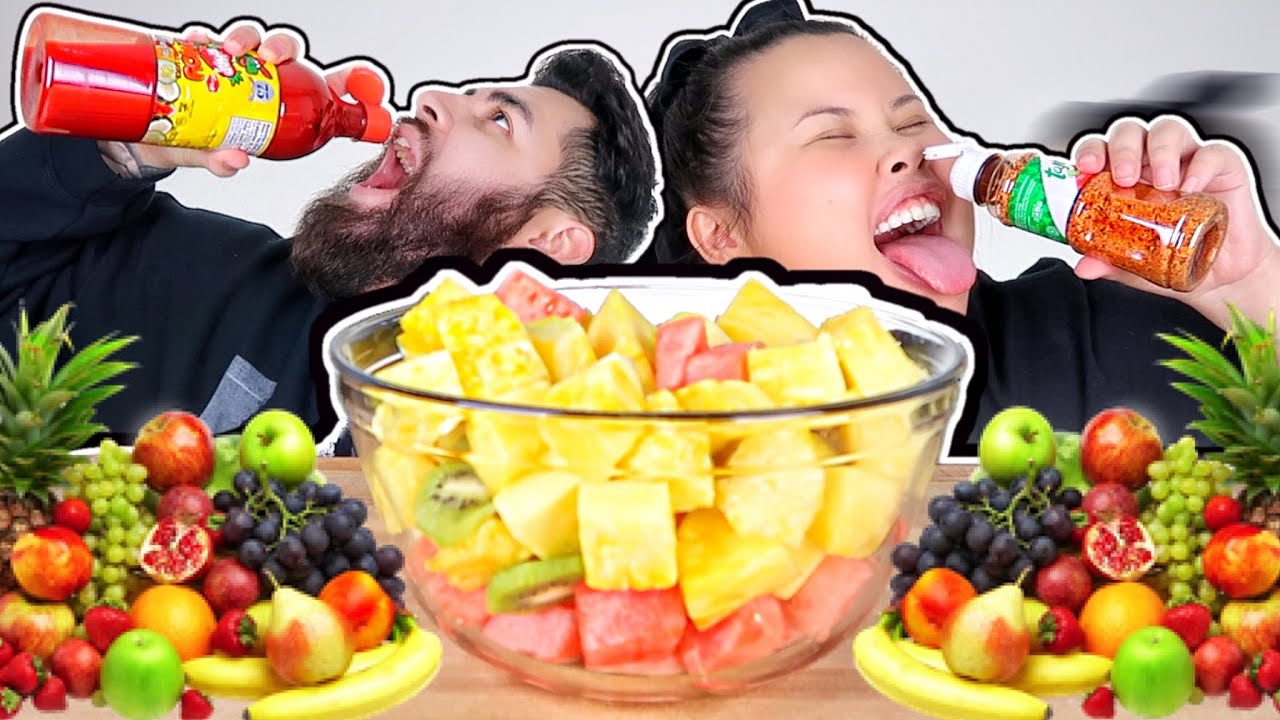VARIETY OF FRUITS PLATTER + TAJIN + CHAMOY MUKBANG 먹방 EATING SHOW!