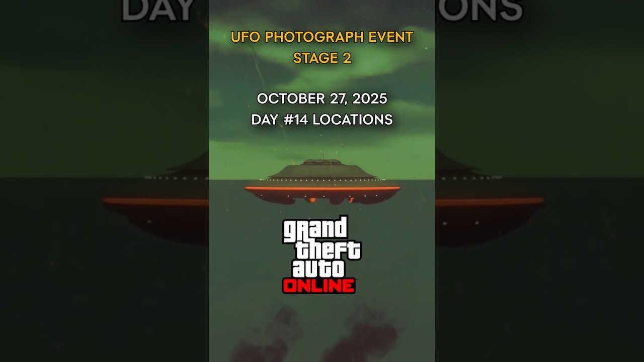UFO Locations Day #14 October 27, 2025: Last Chance for 3 UFOs from Day 5, 8, 11! GTA Online Event