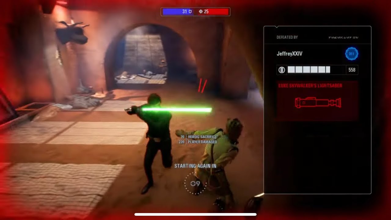 Star Wars Battlefront 2 - HvV Toxic Luke Gets Destroyed