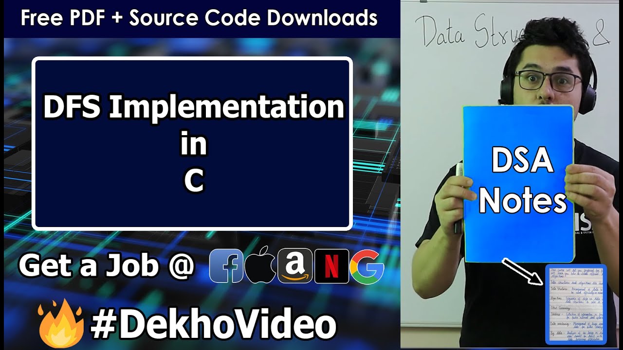 DFS Implementation in C | C Code For Depth First Search