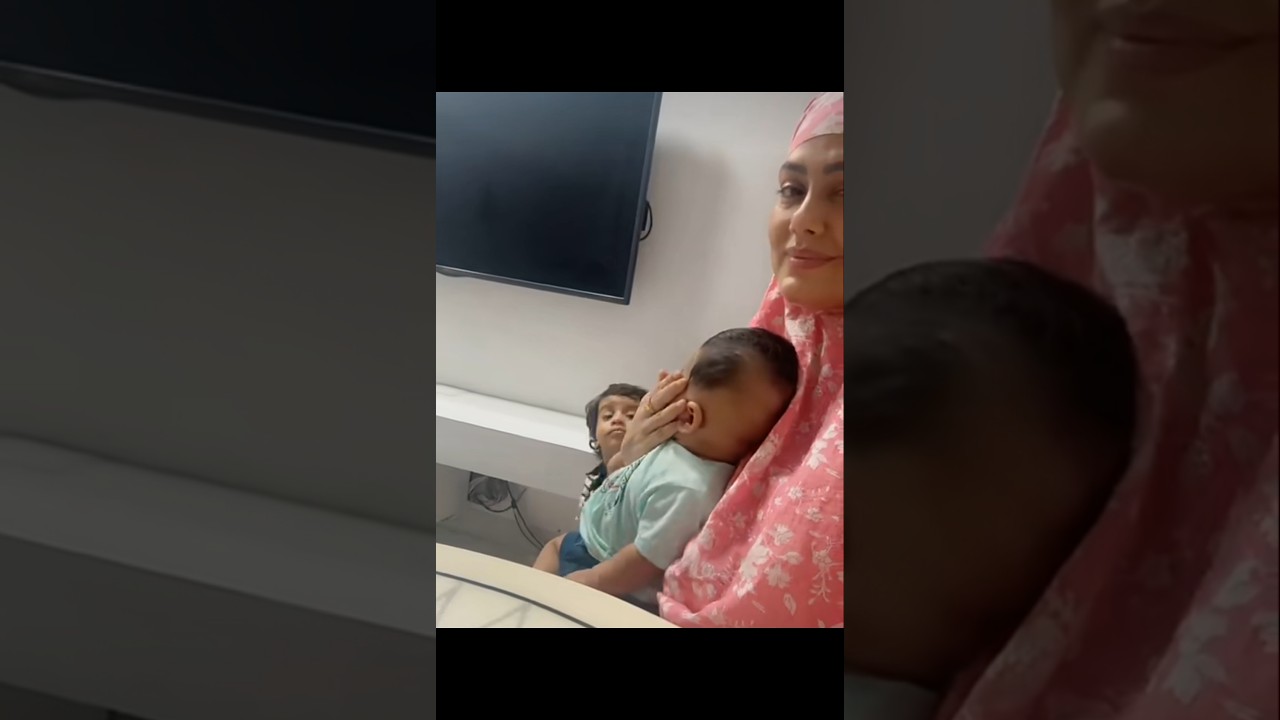 sana khan with baby Tariq Jameel and hussan jamel