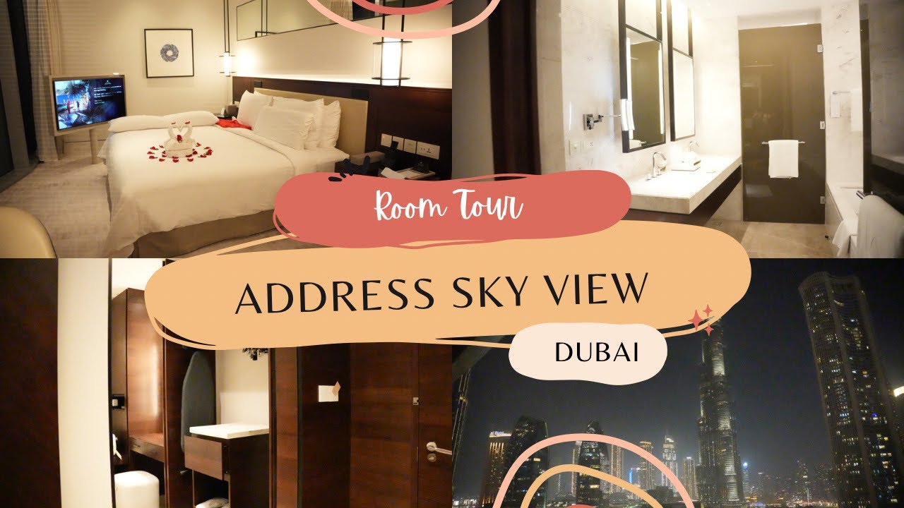 Address Sky View, Dubai UAE, Club Burj View Room King, Lounge Access Room Tour, Burj Khalifa view