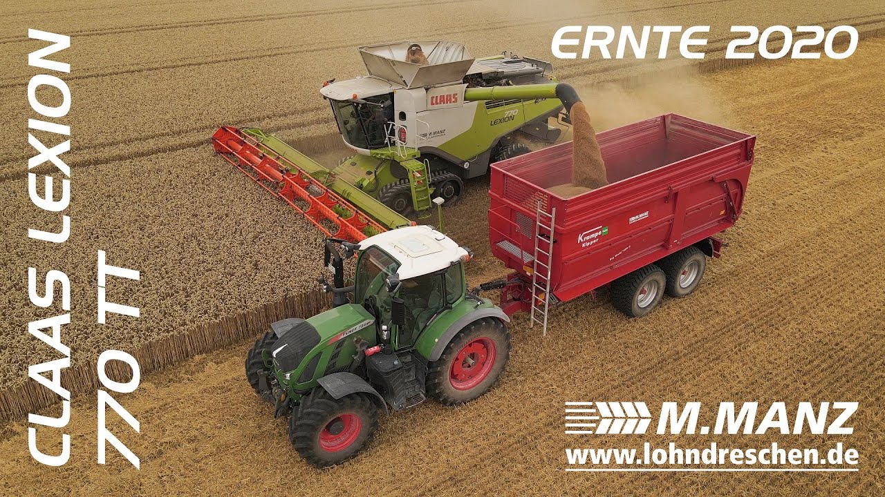 Ernte 2020 - M.Manz Lohndreschen - Claas Lexion - (Harvest 2020) - 4K