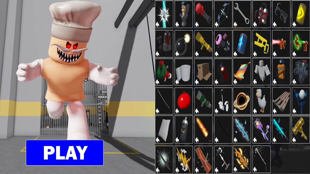 BARRY'S PRISON RUN! (OBBY) Playing as Pappa Pizza All Items & Bosses Unlocked: Alien, Pirate, Dummy