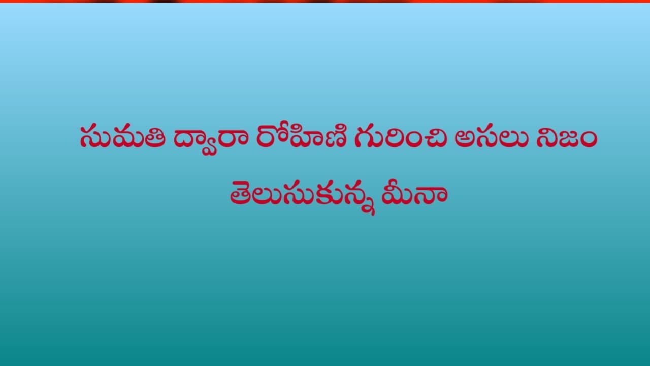 సుమతి ద్వారా రోహిణి గురించి నిజం తెలుసుకున్న మీన.. ఎవరికీ చెప్పొద్దని సుమతి దగ్గర మాట తీసుకున్న మీనా