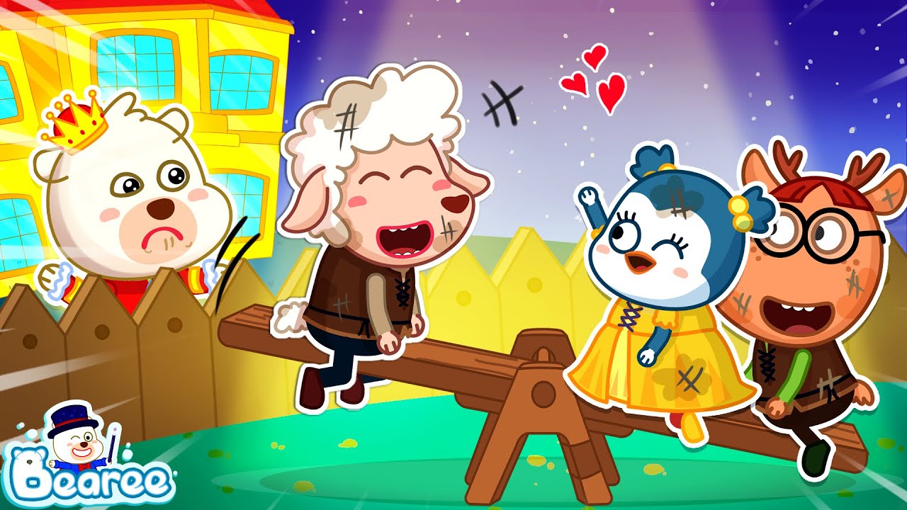 Let Prince Bearee Play Along! Be Nice with Friends🤗 Rich vs Poor Cartoon for Kids | Bearee Kids Show