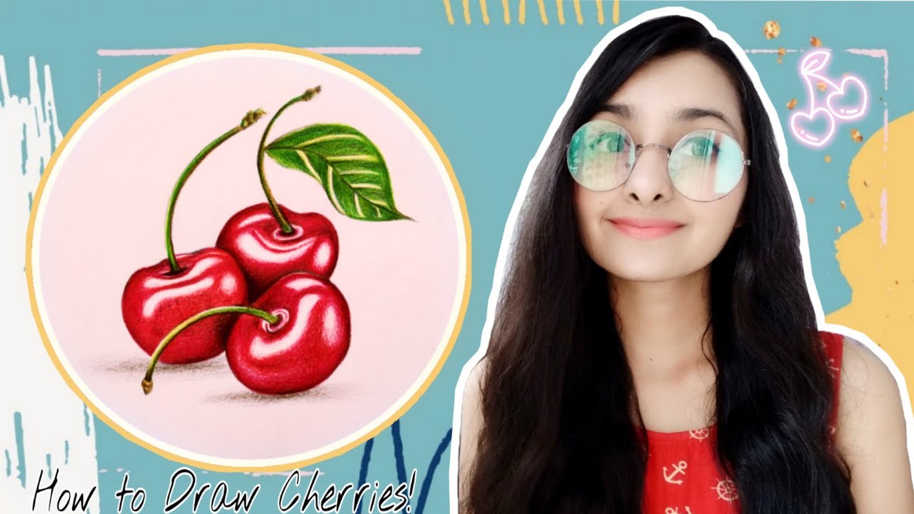 HOW TO DRAW CHERRY (CHERRIES) STEP BY STEP | TUTORIAL FOR BEGINNERS | NIFT ENTRANCE EXAM PREPARATION