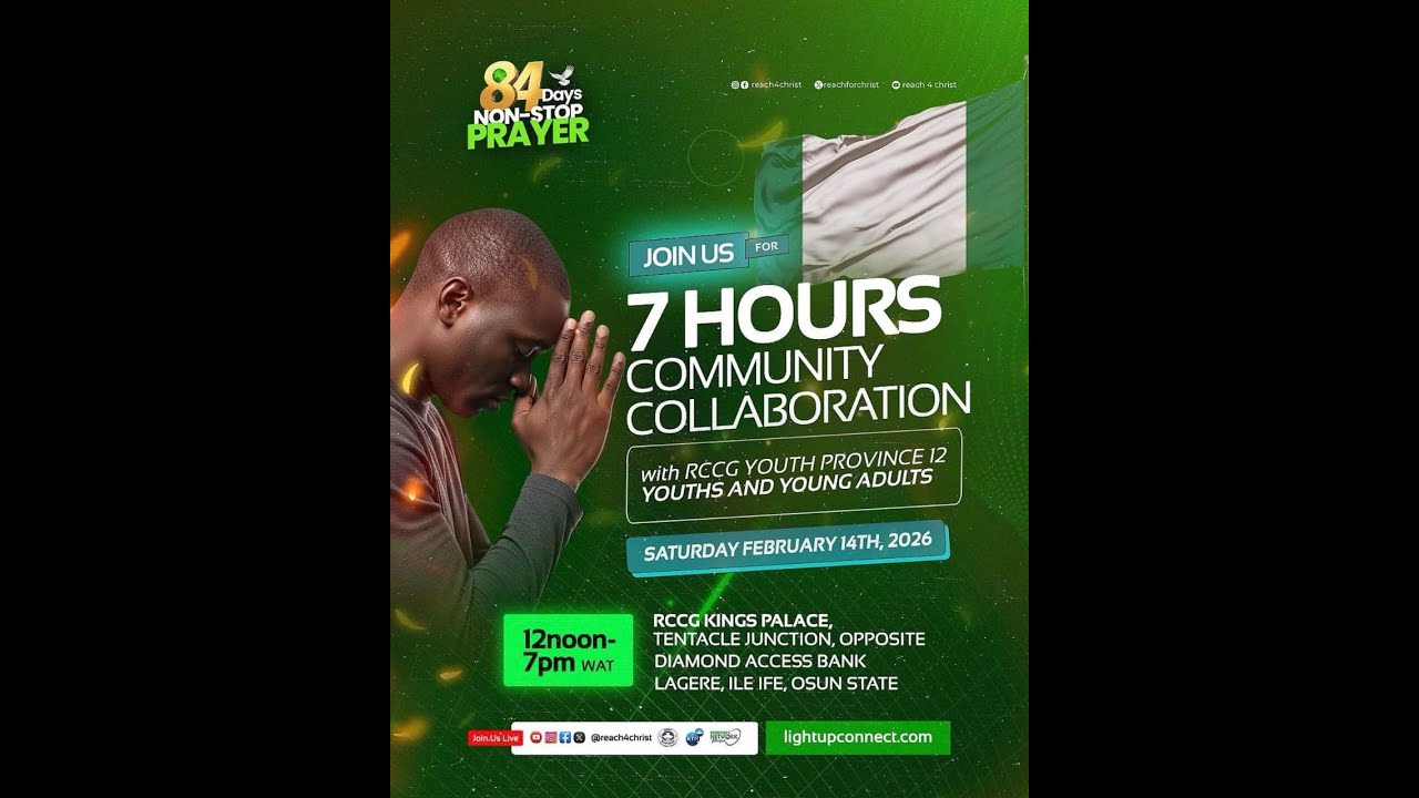 7 HOURS COMMUNITY COLLABORATION RCCG YOUTH PROVINCE 12