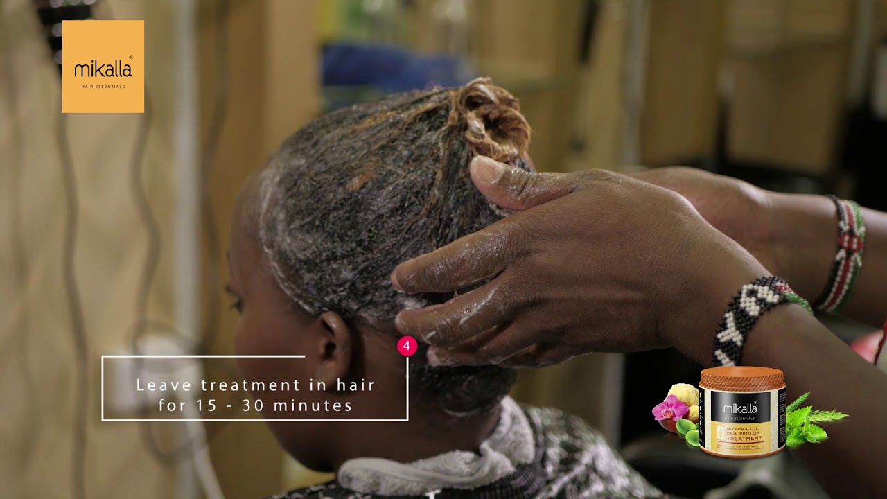 This is how to use the Mikalla quadra oil hair treatment