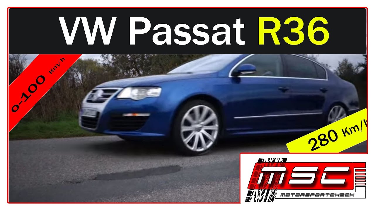 VW Passat R36 FSI DSG 0-100 Topspeed 280Km/h sound acceleration lauch control