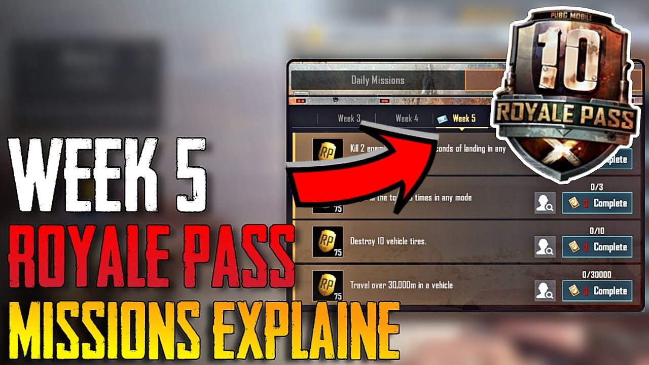 SEASON 10 WEEK 5 ROYALE PASS MISSIONS EXPLAINED PUBG MOBILE | WEEK 5 RP MISSION PUBG SEASON 10