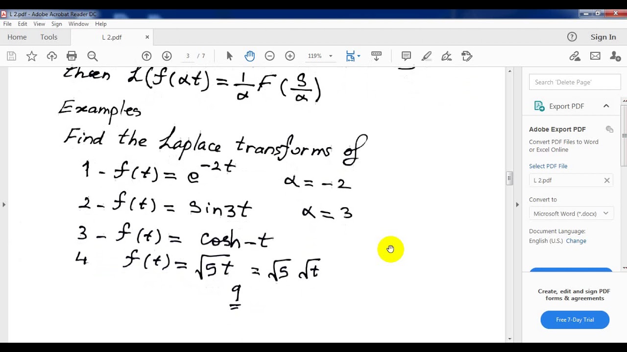 المادة: Engineering Analysis (محاضره 2) المرحلة الثالثة - هندسة تقنيات الحاسبات/د. حامد هاشم الزويني
