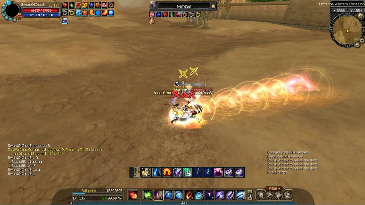 SRO Latino pvp __NemeSiS_ Ex(Pepito_SAM) Rogue/War Str vs SwordOfChaoS   Nuker Cold/Fire Hibrido