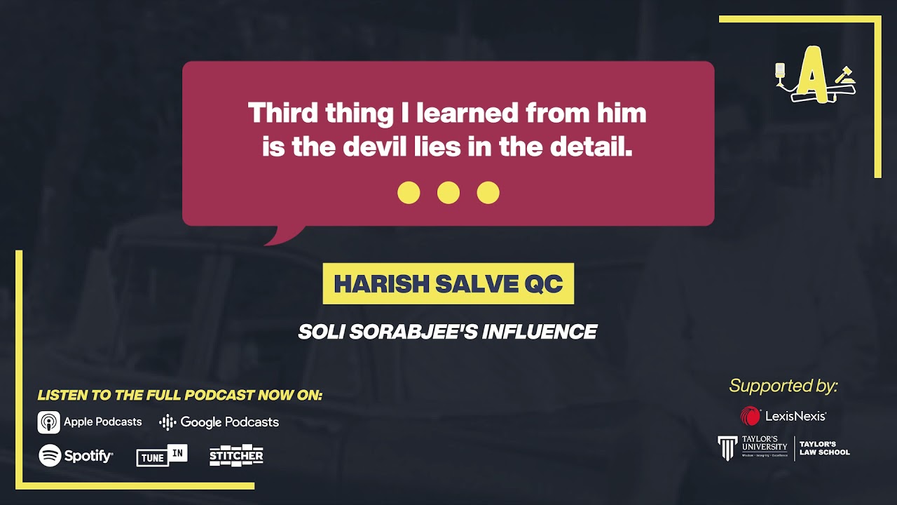 Soli Sorabjee's Influence | Harish Salve QC