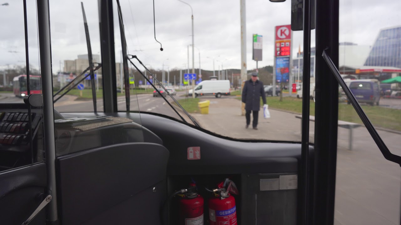 Lithuania, Vilnius, trolleybus 19 ride from Švietimo akademija to Klinikų st