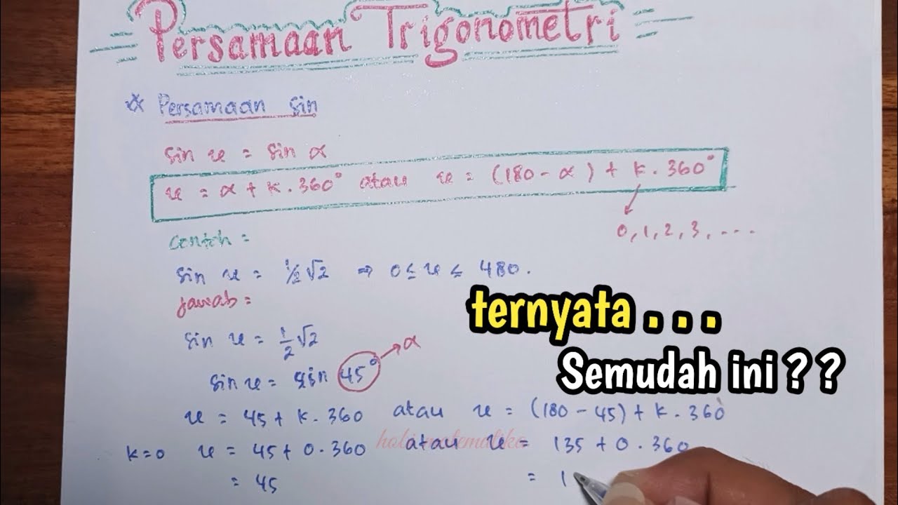 Persamaan trigonometri sinus cosinus dan tangen