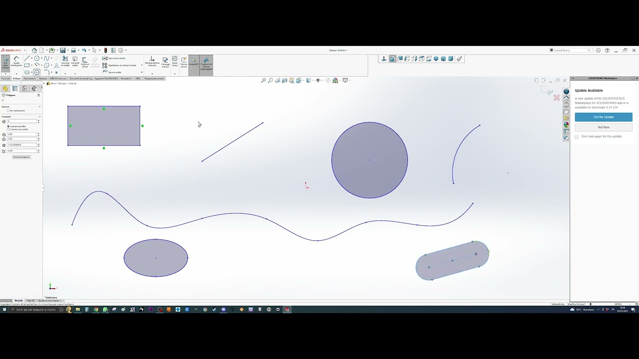 SolidWork - schizzo - comandi base